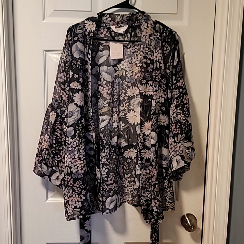 LC Lauren Conrad, size small, black with floral print